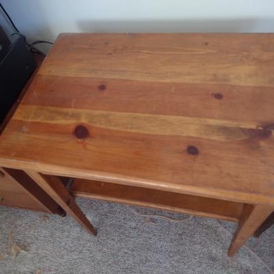 Solid Wood Pine Single Drawer Side Table