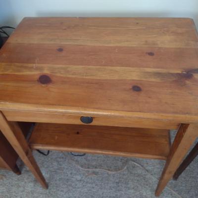 Solid Wood Pine Single Drawer Side Table