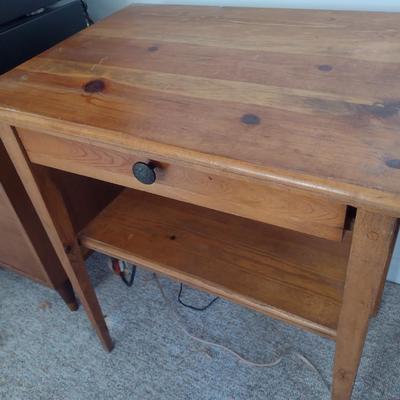 Solid Wood Pine Single Drawer Side Table
