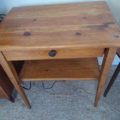 Solid Wood Pine Single Drawer Side Table
