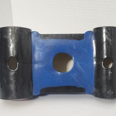 Vintage Blue Volkswagen Beetle Style Ceramic Car Figurine Mid Century Automotive Decor