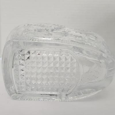 Vintage Lead Crystal Sleigh Candy Dish 24% Lead Crystal Made in USA with Original Box