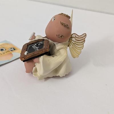 Angel Cheeks Teacher Figurine #1 Teacher Chalkboard Angel Kirk 2001 Resin Classroom Decor