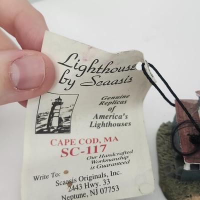 Lighthouse by Scaasis Cape Cod MA SC 117 Handcrafted Lighthouse Figurine with Original Tag