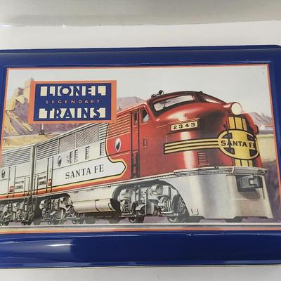 Lionel Legendary Trains Santa Fe Locomotive Storage Case Blue Tin Carry Case Railroad Collectible