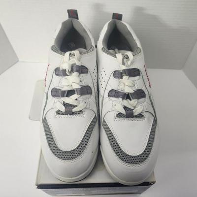 Brunswick Rebel II Men’s Bowling Shoes Size 9 White Gray Trim Original Box