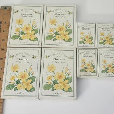 Vintage Avon Garden Pastels Primrose Cologne Lot 8pc NEW FULL Spray and Splash