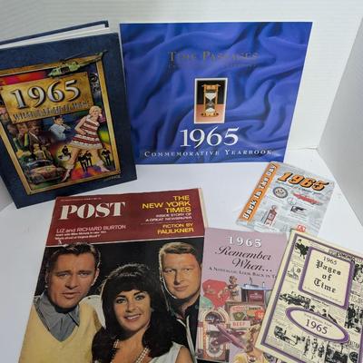 HUGE Vintage 1965 Commemorative Yearbook Magazine Lot Elizabeth Taylor Richard Burton Time Past Post Nostalgia