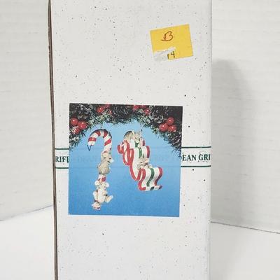 Charming Tails Sticky Situation Christmas Ornament Fitz and Floyd Holiday Mouse Candy Cane Scene