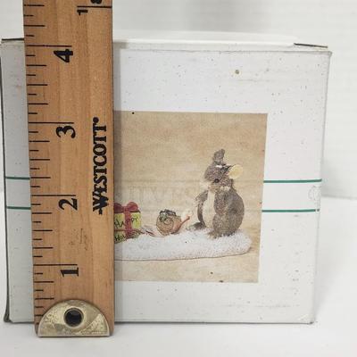 Charming Tails Waiting for Xmas Figurine Fitz and Floyd Holiday Mouse Collectible with Original Box
