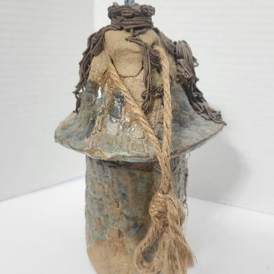 Handmade Ceramic Birdhouse With Heart Window Rustic Folk Art Garden Decor Clay Hanging House