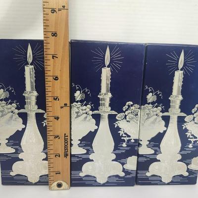 Avon Silverplate Style Candle Holders Lot of 3 Vintage Holiday Dinner Table Decor With Boxes