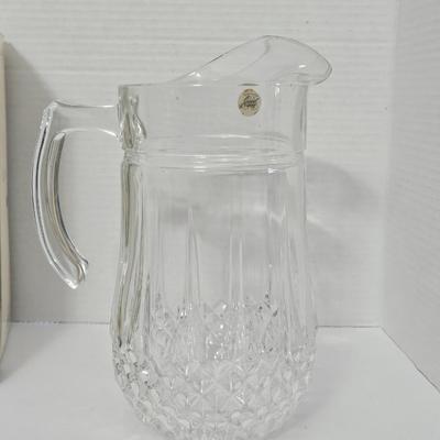 NIB Vintage Cristal d'Arques-Durand Longchamp 24% Lead Crystal Pitcher France