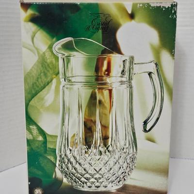NIB Vintage Cristal d'Arques-Durand Longchamp 24% Lead Crystal Pitcher France