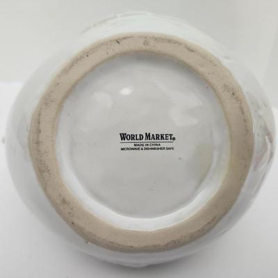 World Market White Ceramic Bird Teapot Figural Lidded Tea Pot Made in China