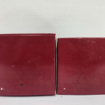 Avon Country Christmas Recipe Box Lot of 2 Vintage Holiday Kitchen Storage with Dividers