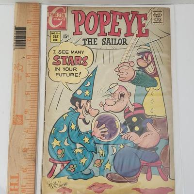 Vintage Popeye the Sailor Comic Book Charlton Comics No. 104 October 15¢ I See Many Stars