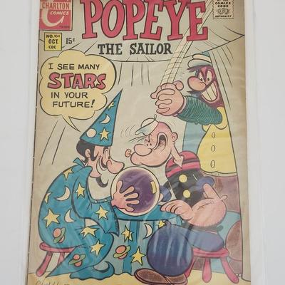 Vintage Popeye the Sailor Comic Book Charlton Comics No. 104 October 15¢ I See Many Stars