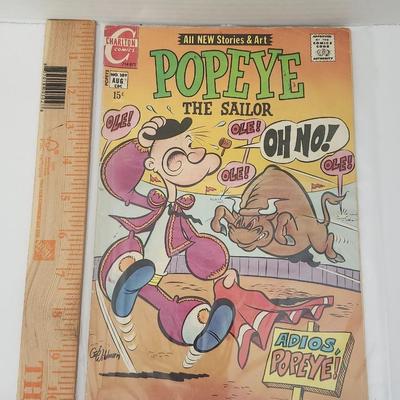 Vintage Popeye the Sailor Comic Book Charlton Comics No. 109 August 15¢ Ole Ole Oh No Adios Popeye