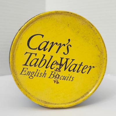 Carr’s Table Water Biscuits Tall Cylindrical Tin Queen Elizabeth The Queen Mother Crest