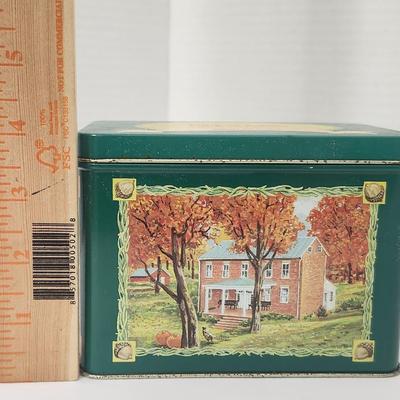 Bob Evans Celebrating Four Seasons Down On The Farm Collectible Tin With Recipe Cards Vintage