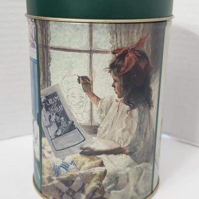 Cream of Wheat Nabisco Collectible Vintage Tin Adding Warmth to Mornings Advertising Kitchen Storage Canister