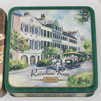 Lot of 3 Byrd Cookie Company Collectible Vintage Tins Chocolate Mint Cookies Forsyth Park Fountain Rainbow Row