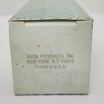 Avon Christmas Candle Moonwind Cologne 1 Fl Oz Vintage Green Glass Bottle With Original Box