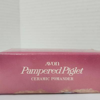 Avon Pampered Piglet Ceramic Pomander With Original Box Vintage Avon Collectible