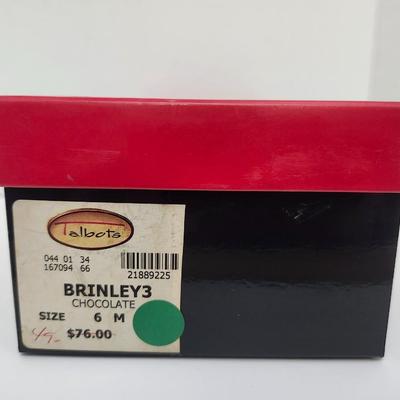 Talbots Brinley 3 Chocolate Brown Leather Loafers Women Size 6M Classic Slip On Shoes With Box