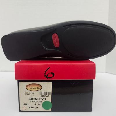 Talbots Brinley 3 Chocolate Brown Leather Loafers Women Size 6M Classic Slip On Shoes With Box