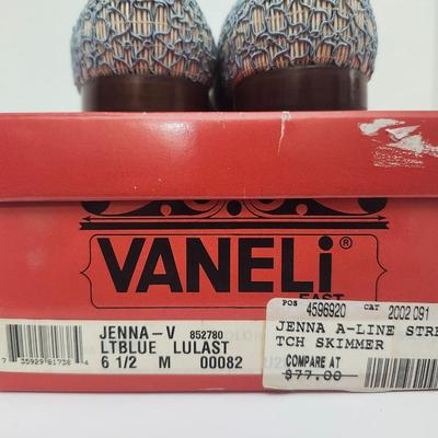 Vaneli Jenna V Blue Lulast Woven Skimmer Flats Women Size 6.5M Slip On Shoes With Box