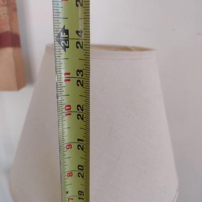 Vintage Pot Metal Cherub Post Table Lamp with Teardrop Crystal Accents