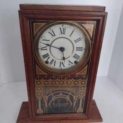 Antique Seth Thomas Mantle Clock with Reverse Glass Painting