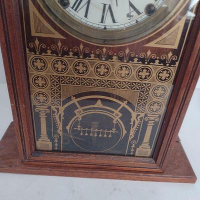 Antique Seth Thomas Mantle Clock with Reverse Glass Painting