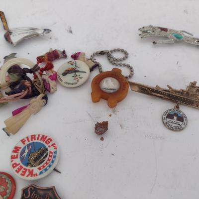 Collection of Vintage Union Worker's Pins and Military