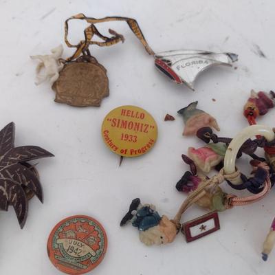 Collection of Vintage Union Worker's Pins and Military