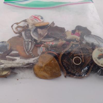 Collection of Vintage Union Worker's Pins and Military