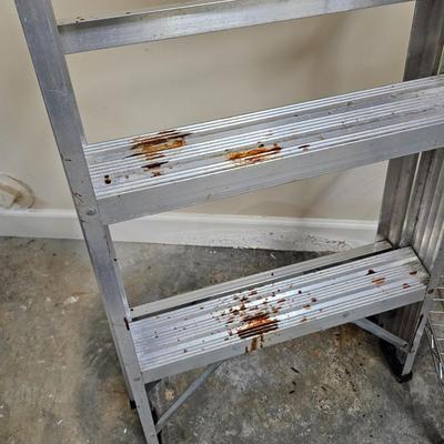 Pair of Werner Aluminum Step/Extension Ladders (G1-JS)