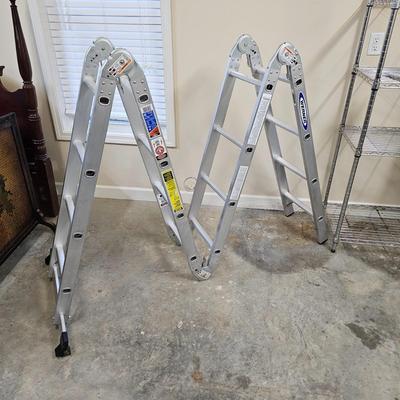 Pair of Werner Aluminum Step/Extension Ladders (G1-JS)
