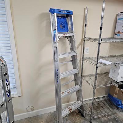 Pair of Werner Aluminum Step/Extension Ladders (G1-JS)