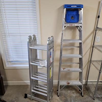 Pair of Werner Aluminum Step/Extension Ladders (G1-JS)
