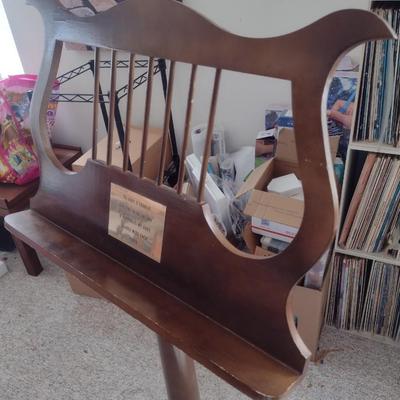 Wood Finish Sheet Music Stand Adjustable Height