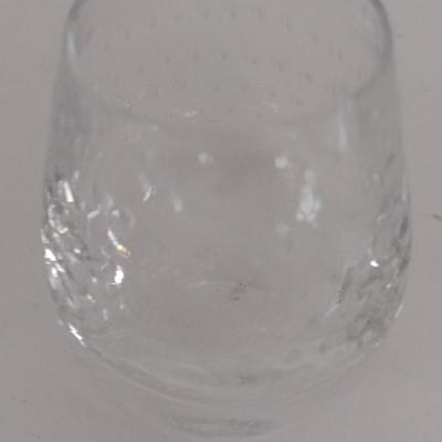 Glass Decanter with Six High Ball Tumblers Strawberry Seed Design