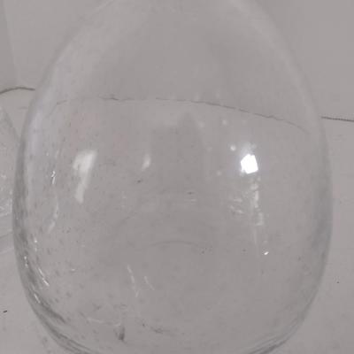 Glass Decanter with Six High Ball Tumblers Strawberry Seed Design