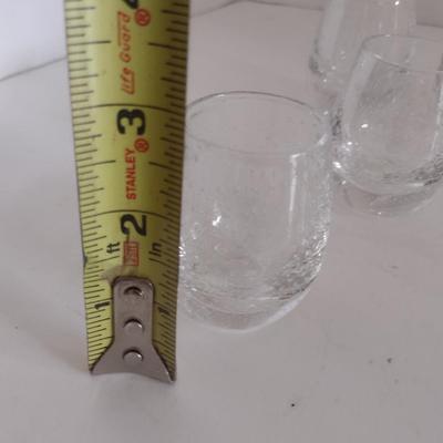 Glass Decanter with Six High Ball Tumblers Strawberry Seed Design