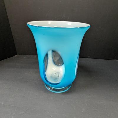 Blue & Clear Centerpiece Vase