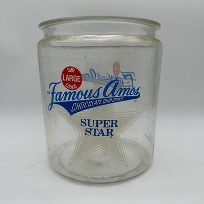 Vintage Famous Amos Glass Cookie Jar – “Super Star” Store Display