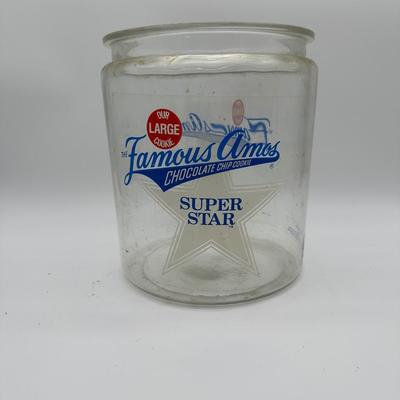 Vintage Famous Amos Glass Cookie Jar – “Super Star” Store Display