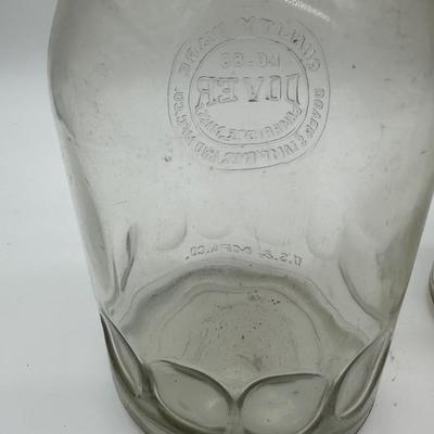 Pair of Antique Glass Oil Bottles w/ Original Pour Spouts